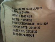 So2 65% Sodium Metabisulfite Food Grade EC No 231-673-0  Na2S2O5 97% Purity SMBS